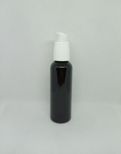 Botella Pet Negra 60 Ml C/bomba De Maquillaje, 10 Piezas