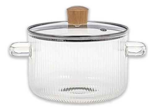 Olla De Vidrio Con Tapa, 1,6 Litros De Calor, Alto Contenido