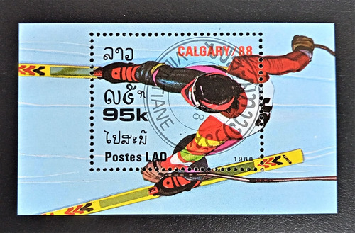 Laos Deportes, Bloque Sc 848 Jjoo Calgary 1988 Usado L18912