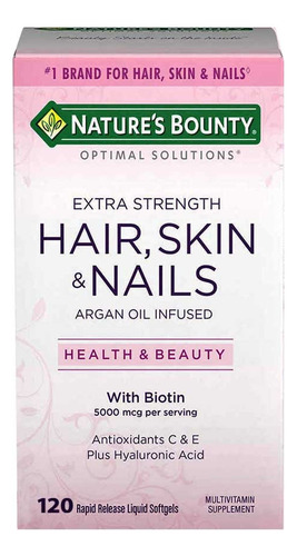 Hair, Skin And Nails Nature Bounty X 120 Capsulas Blandas
