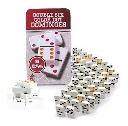 Jogo De Domino Com Estojo Em Lata 28 Peças Diversão Garantida