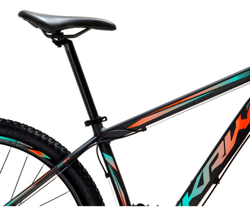 Bicicleta Aro 29 Krw Alumínio 21vel Freio Disco Suspensão S3 Cor Preto/Azul e Laranja