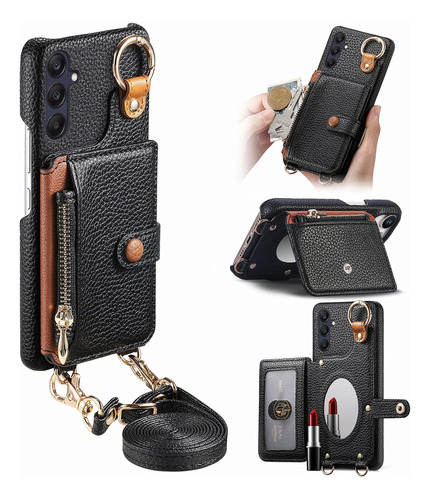 Funda De Teléfono Tipo Cartera Con Forma De Bandolera Extraíble Y Duradera Para Samsung Galaxy A56 5g