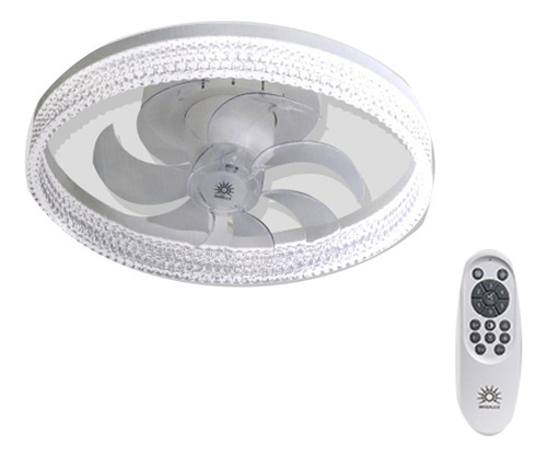 Ventilador De Techo Con Lampara Luz Led De 55w 2500lm 6 Vel.