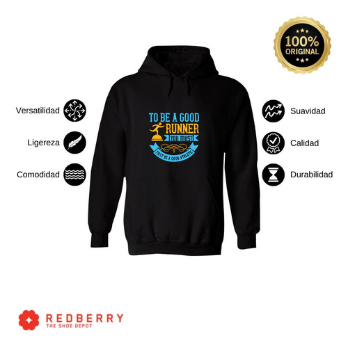 Sudadera Hombre Hoodie Running Correr Maratón 044