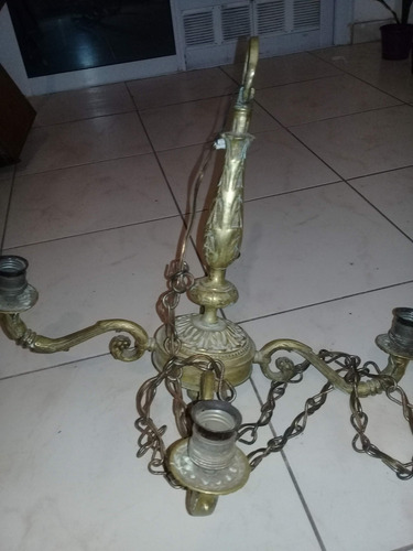 Lámpara Antigua 4 Luces Estilo Renacimiento Italiano.araña (Usado)