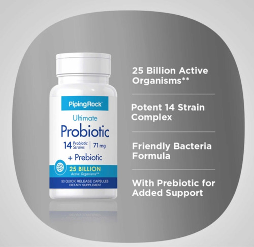 Probiotic 14 Strains 25 Billion Organisms + Prebiotic X 50 