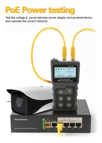 Comprobador De Cables De Red Lcd Multifuncional Poe Checker