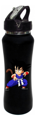 Termo Pitillo Goku Dragon Ball I Botilito Negro 650ml 