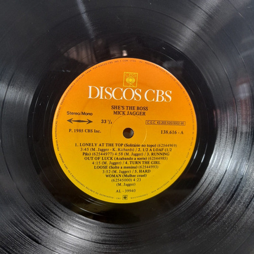 Imagem 7 de 8 de Vinil Lp Mick Jagguer She's The Boss Com Encarte