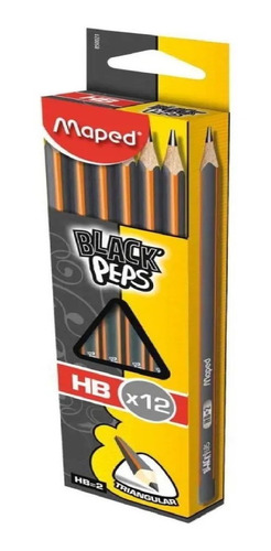 Lapiz Profesional Hb 2 Dibujo Escolar Triangular Maped 12 Pz
