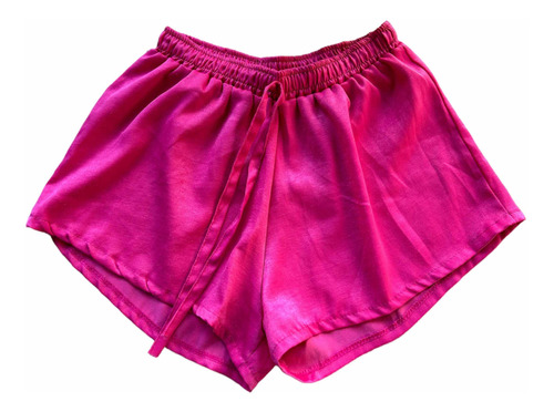 Short Mujer Satén Fucsia