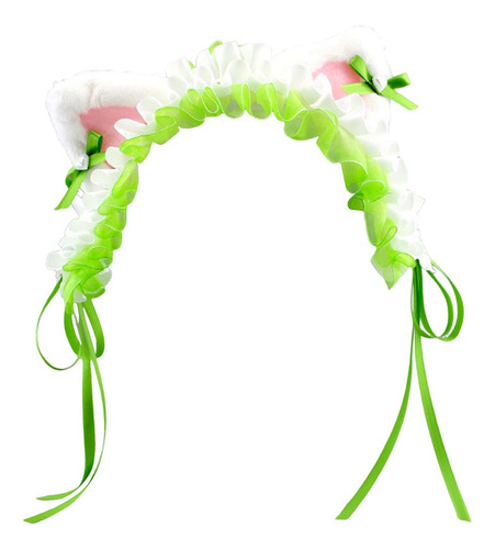 Diadema Con Orejas De Y Lazo, Decoración Para Verde