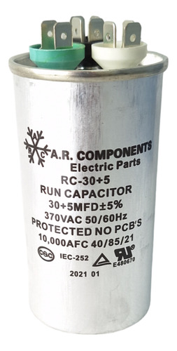 Capacitor De Marcha A.r.components 30+5mfd X 370vac 2und