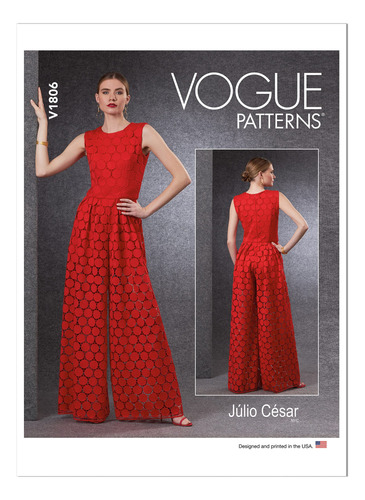 Vogue Misses Petite Jumpsuit, Code V Kit De Patrón De Cost.