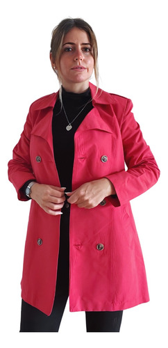 Trench Pilotos Mujer Impermeables Femeninos Lluvia Capucha Entallado Pilotin Dama Talles Colores