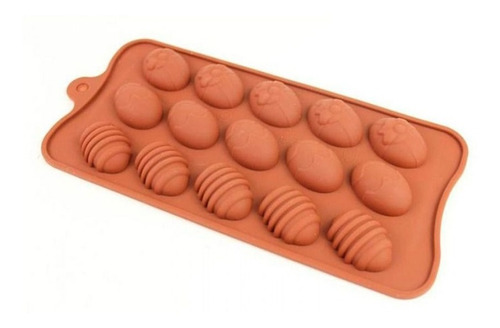 Imagen 2 de 3 de Molde Silicona Mini Huevos X15 Pascua Bombon Chocolate
