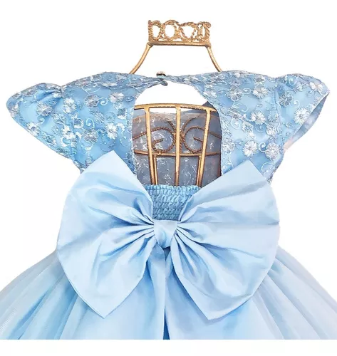 Vestido Cinderela Frozen Infantil Lindo Luxo Princesa 1 Ao 3