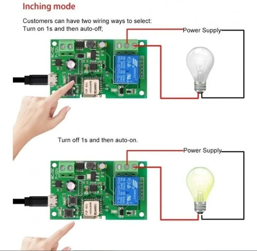 Interruptor Wifi Sonoff 7v-32v Porton/chapa Pulso/permanente