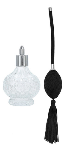 Botella De Spray, Perfume De Vidrio Retro, Borla Recargable,