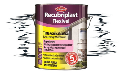 Tinta Flexivel Acrilica Superlavavel 3,6l Evita Microfissura Cor Branca