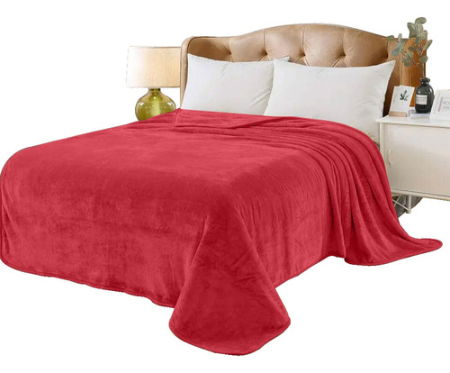 Cobertor Ligero Liso Matrimonial Hotelero Suave Y Calientito Color Rojo