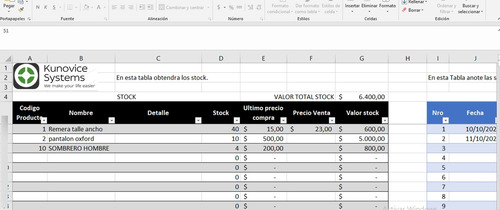 Planilla Inventarios Ingresos Egresos Excel Stocks Muy Facil