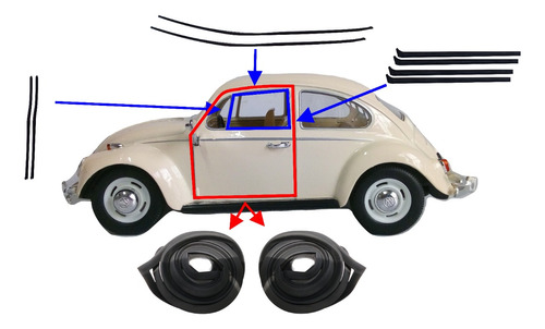 Kitt De Cañuelas Y Empaques De Puerta De Sedan 65-73 Vocho