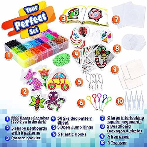 Kit De Manualidades Funzbo Fuse Beads, 111 Patrones Melty Fu