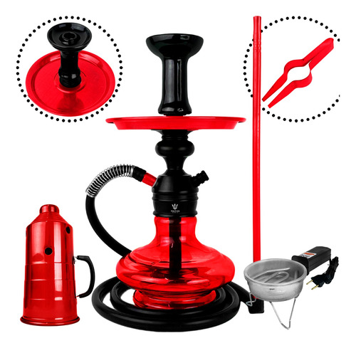 Kit Completo Narguile Triton Zip Hookah Alumínio Fogareiro 