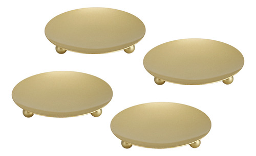 Platos De Metal Para Velas, 4 Unidades, De Color Dorado, Est