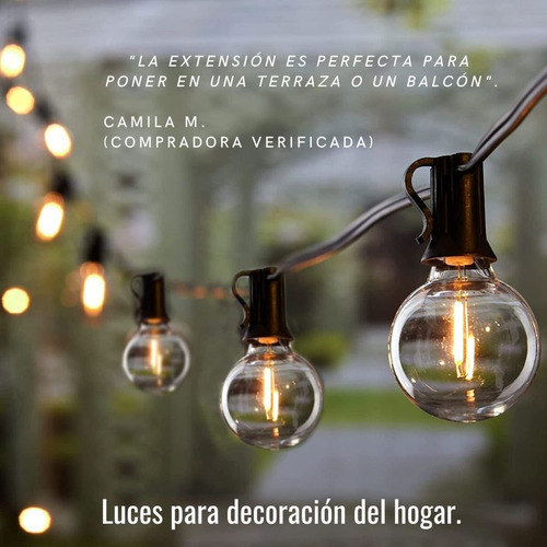 Imagen 5 de 8 de Lampara Extension De Bombillos Vintage