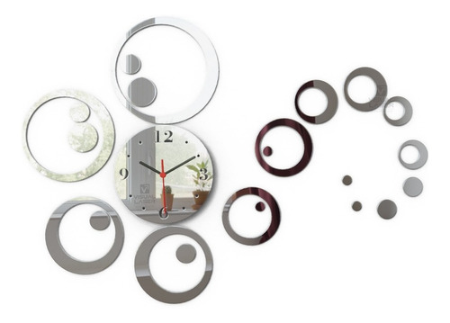 Imagem 1 de 10 de Relógio De Parede Decorativo Espelhado Bolas