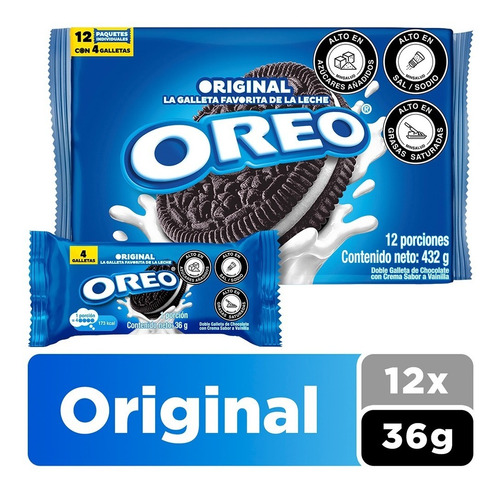 Galletas Oreo Original Paquete X12 Uds