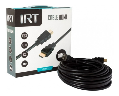 Imagen 1 de 1 de Cable Hdmi Irt 10mts Full Hd