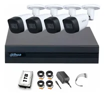Comprar Kit Videovigilancia Dahua 4 Cámaras Metálicas Bala HFW1200CMN 2MP Con Audio + Hdd 1tb + Cables + Accesorios - Kit Cctv KITXVR1B04-I (dvr Dahua XVR1B04-I Circuito Cerrado)