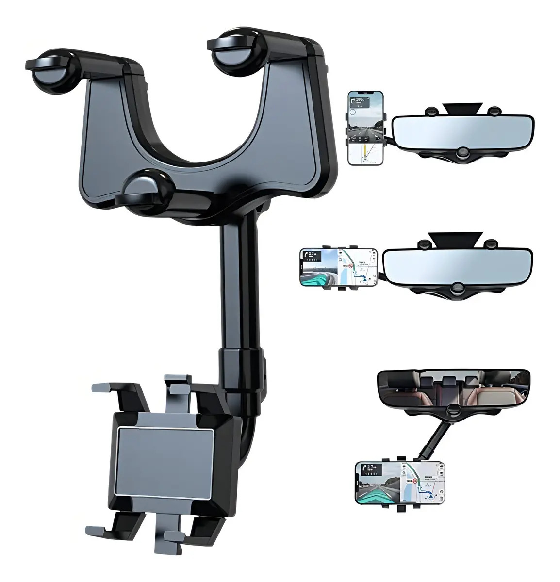 Suporte Para Celulares De Carro Encaixe Retrovisor 360