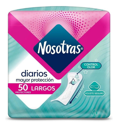 Nosotras Protectores Diarios Largos Un Paquete Con 50 Unidades