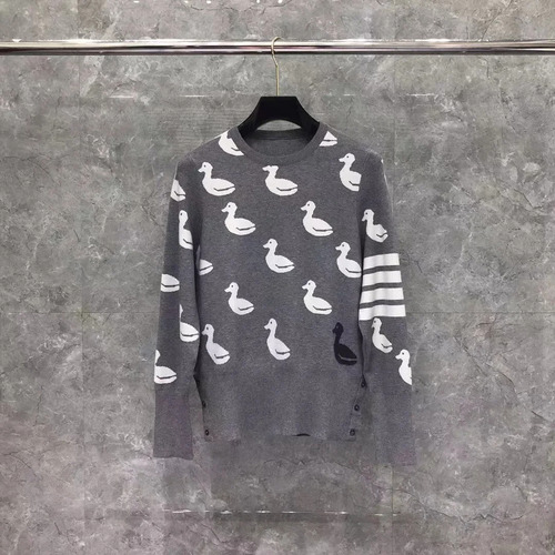 Jersey Unisex De Lana Jacquard Con Cuello Redondo Y Estampad