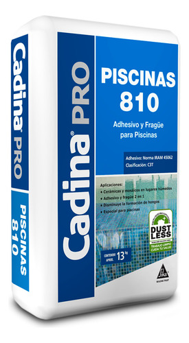 Cadina Pro Piscinas 810 Adhesivo Y Fragüe En Polvo 13 Kg