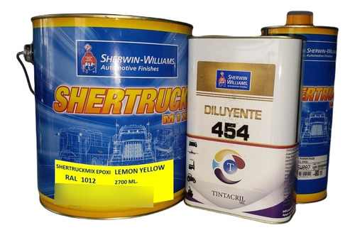Pintura Epoxi Ral 1012 Kit X 4.5 Lts. Amarillo Limón Brillante