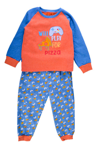 Set 2 Pzas Pijama Niño Naranja Pillin