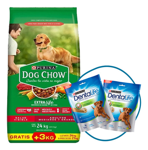 Comida Perro Adulto Dog Chow 24 Kg + Regalo + Envío Gratis