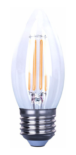 Imagen 1 de 10 de Lámpara Vela Led Filamento Transparente 4w Cálida Glowlux