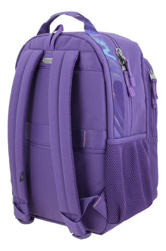 Mochila Grande Chenson 1818 Delic Para Mujer Con Porta Laptop Violeta Multiples Bolsillos Diseño De La Tela Lisa