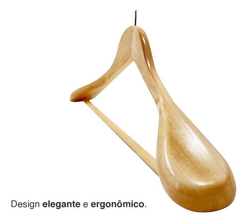 Kit 3 Cabides De Ternos E Casaco De Madeira Resistência Alta