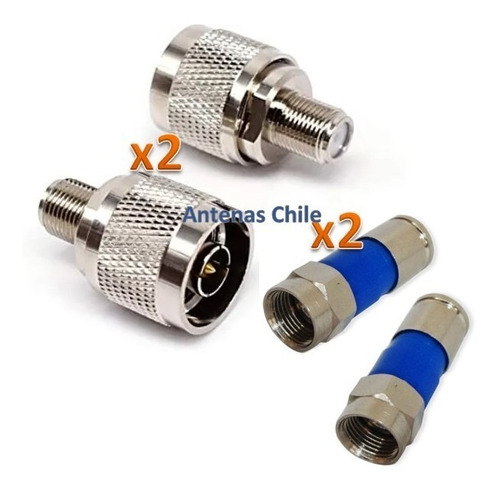 2x Conector Adaptador N Macho A F Hembra + Conector F X2
