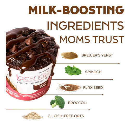 Lacsnac Lactation Double Fudge Brownie Cup (1.83 Oz, Paquete