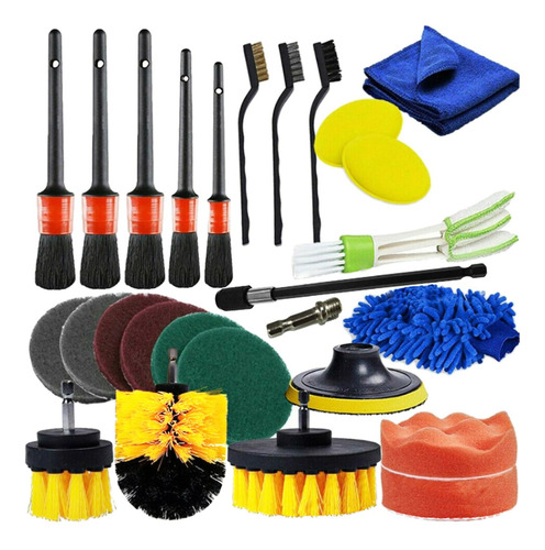 Kit De Cepillos Para Detalles De Automóviles, 26 Uds.,