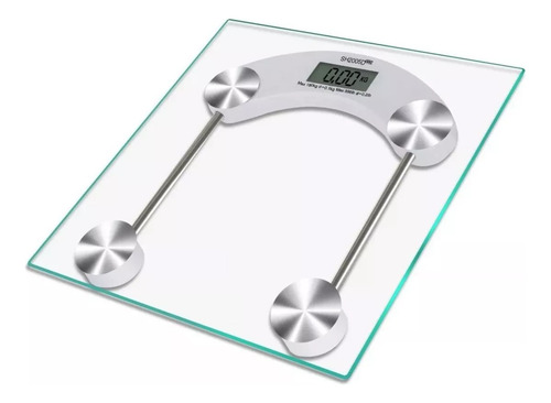 Bascula De Baño Corporal Digital De Vidrio Templado 150kg Color Cristal Cuadrada